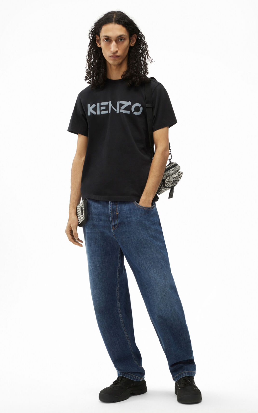 T Shirt Kenzo Logo Homme Noir | WQNG-25976